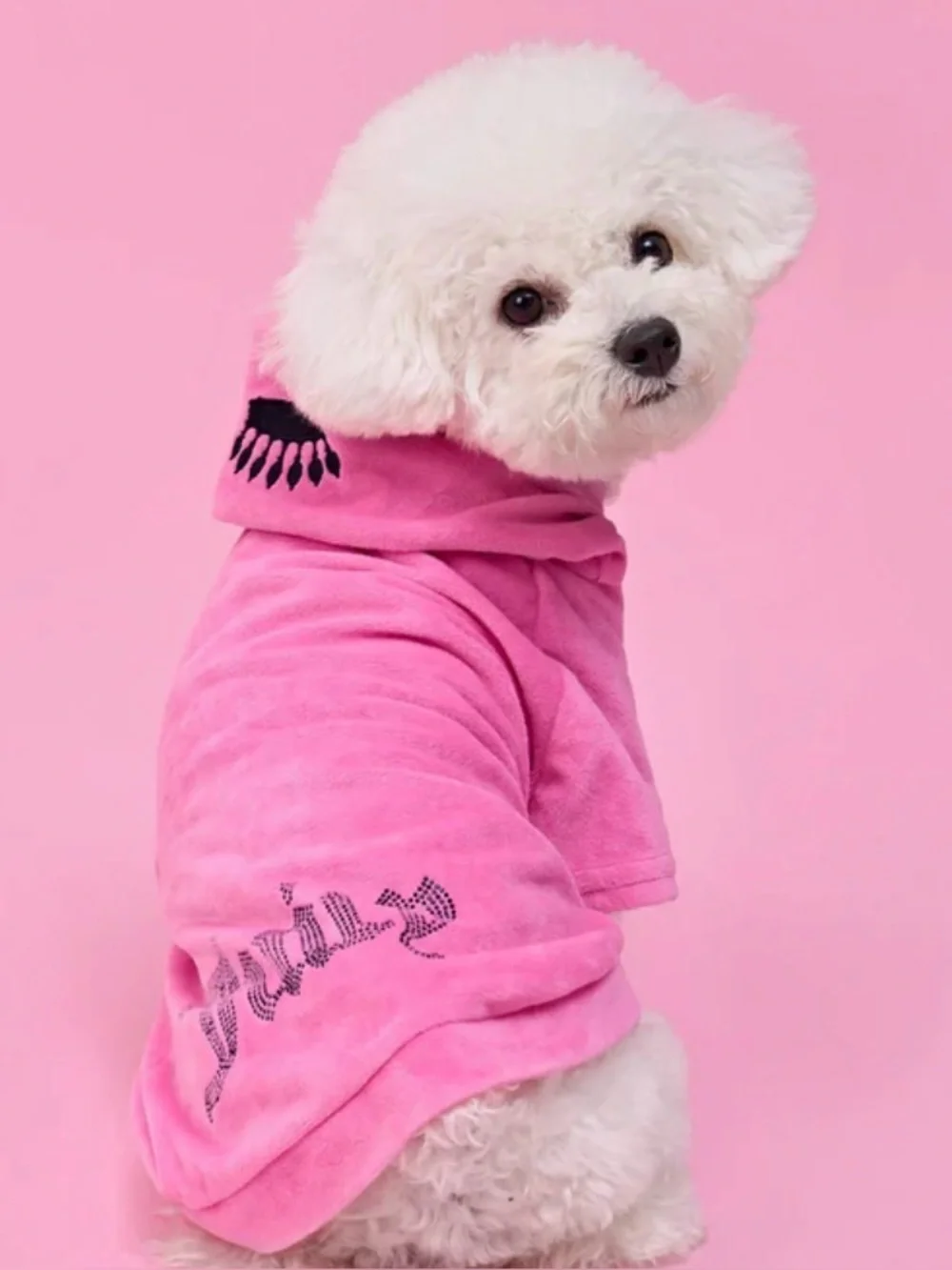 NWT Juicy Couture Bling Velour Dog Hoodie Shirt Medium / Large Red Velvet Sequin